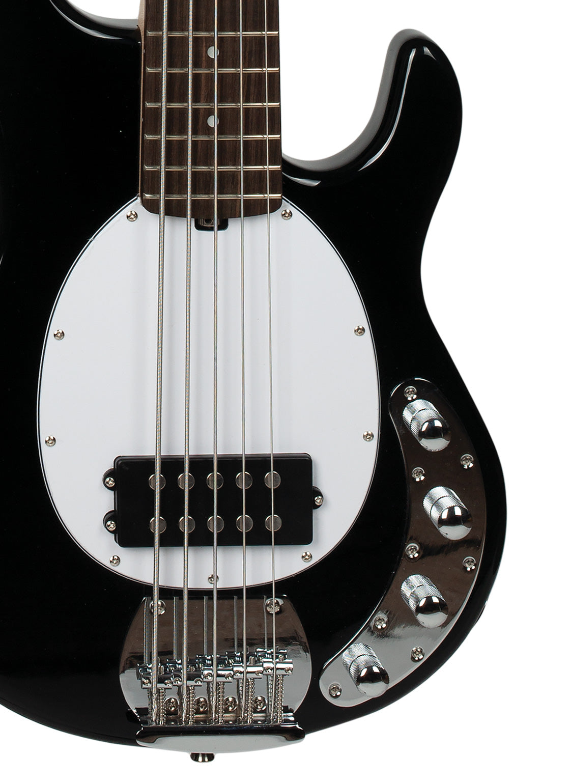 TAGIMA | BAJO ELECTRICO ACTIVO EN COLOR NEGRO CON MICA BLANCA DE 5 CUERDAS TBM-5-BK-DF/WH