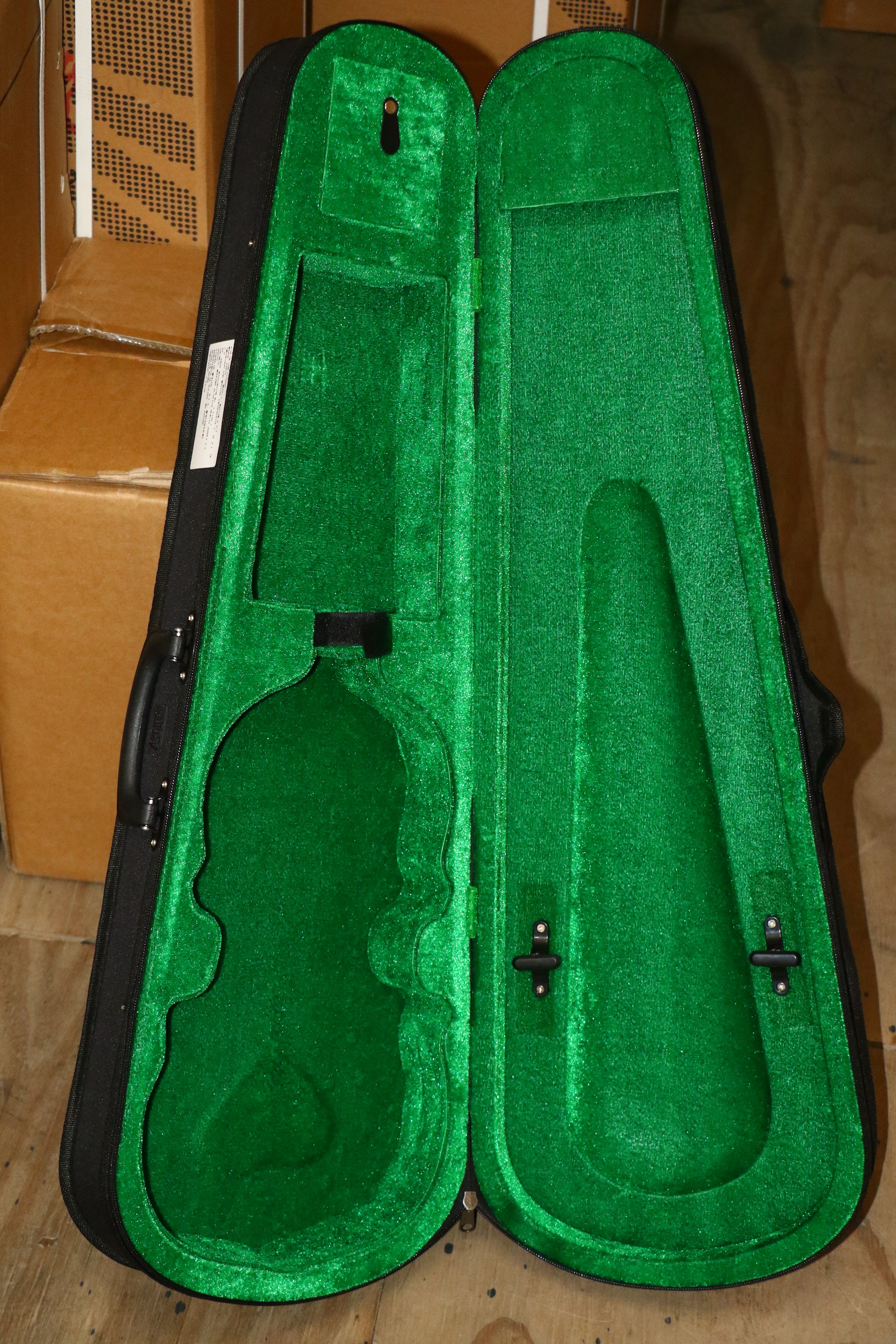 PARIS | VIOLÍN 4/4 TERMINADO NATURAL ANTIGUO MATE, PARTES DE MADERA TÉCNICA, MICROAFINADORES NEGROS