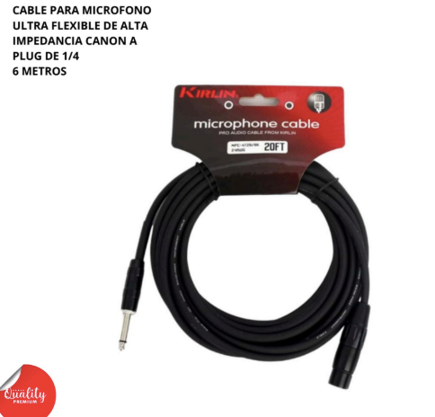 KIRLIN | CABLE NEGRO CANON HEMBRA A PLUG 1/4 MONO