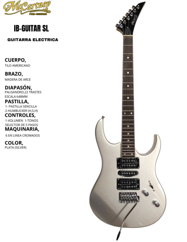 MCCARTNEY | GUITARRA ELECTRICA TIPO E-IB PLATA