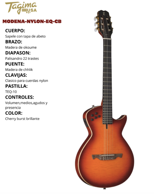 TAGIMA | GUITARRA ELECTROACÚSTICA MODENA NYLON