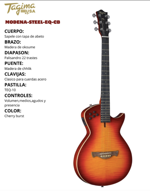 TAGIMA | GUITARRA ELECTROACÚSTICA MODENA ACERO