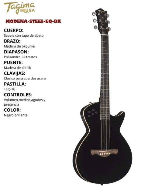 TAGIMA | GUITARRA ELECTROACÚSTICA MODENA ACERO