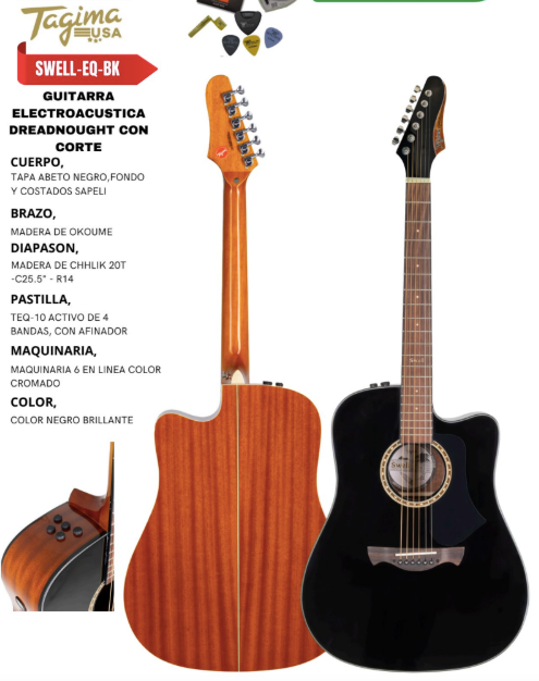 TAGIMA | GUITARRA ELECTROACÚSTICA SWELL ACERO