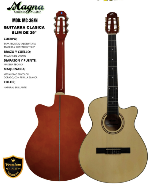 MAGNA | GUITARRA CLÁSICA 39" COLOR NATURAL