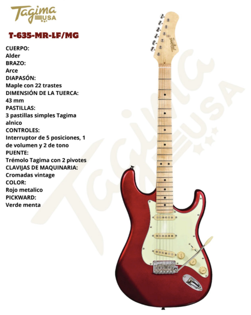 TAGIMA | GUITARRA ELÉCTRICA CUERPO ALDER ROJA