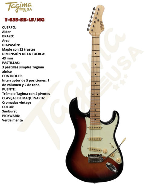 TAGIMA | GUITARRA ELÉCTRICA CUERPO ALDER COLOR BLANCO