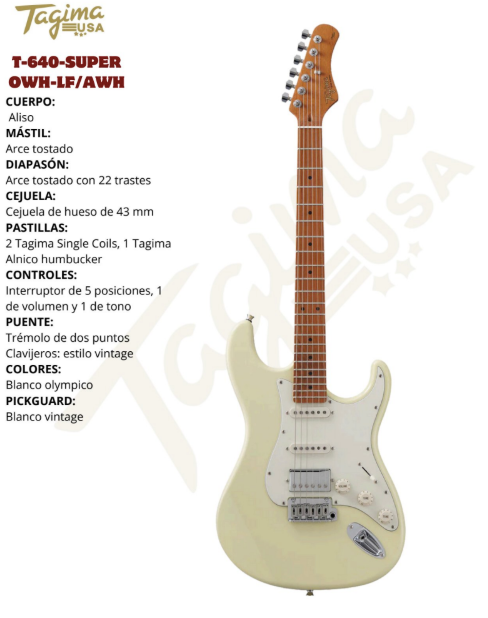 TAGIMA | GUITARRA TIPO ST COLOR BLANCO