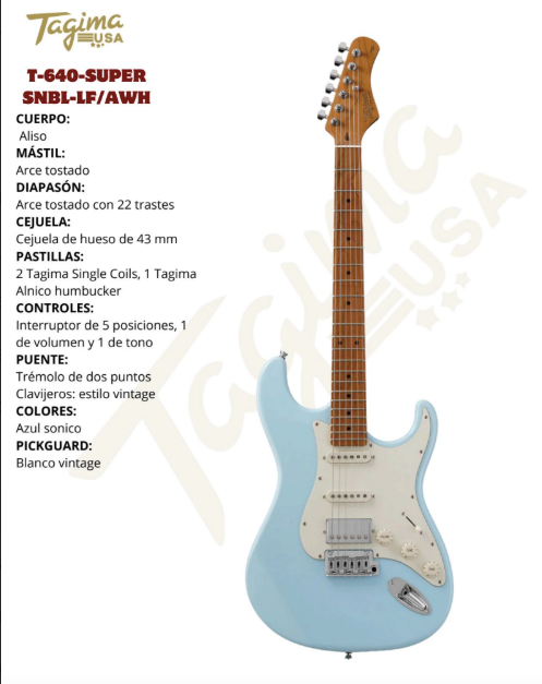 TAGIMA | GUITARRA TIPO ST COLOR AZUL SÓNICO