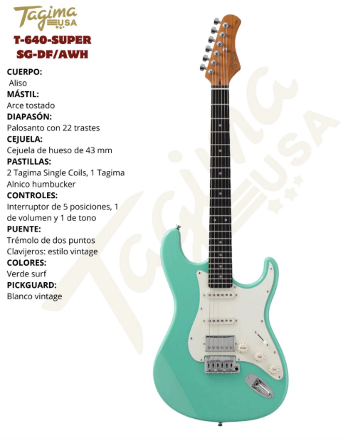 TAGIMA | GUITARRA TIPO ST COLOR SURF GREEN