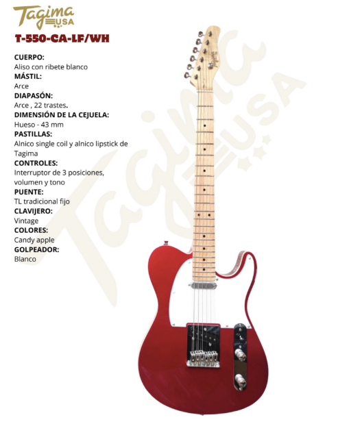 TAGIMA | GUITARRA ELECTRICA COLOR ROJO