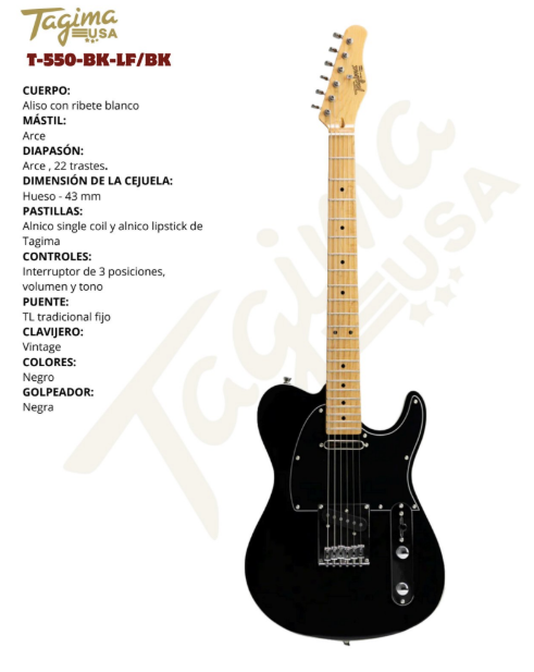 TAGIMA | GUITARRA ELECTRICA CLASIC SERIES COLOR NEGRO
