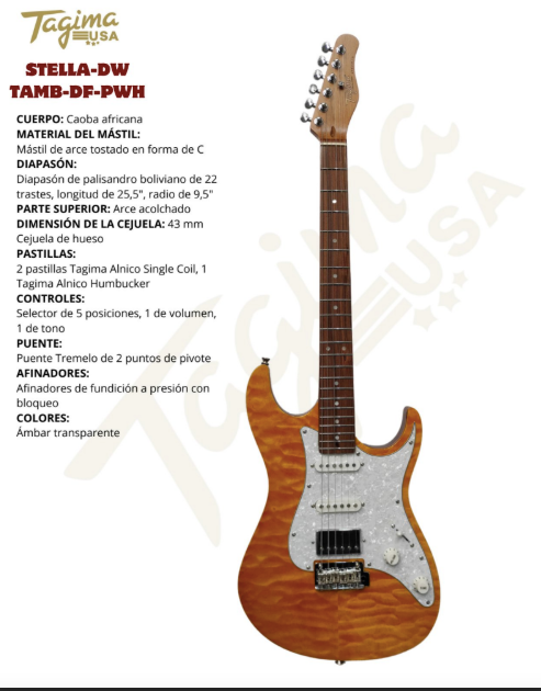 TAGIMA | GUITARRA ELECTRICATAGIMA SERIES COLOR ÁMBAR