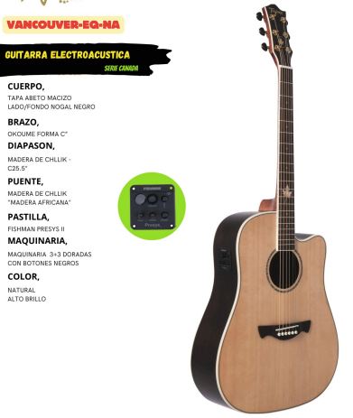 TAGIMA | GUITARRA ELECTROACUSTICAN CON CUTAWAY COLOR NATURAL