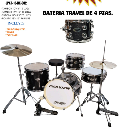 EVOLUTION | BATERÍA EVOLUTION TRAVEL NEGRA