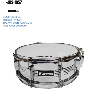 EVOLUTION | TAROLA DE METAL DE 14" X 5,5" LUG PARA DOBLE TORNILLO (8)