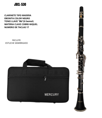 MERCURY | CLARINETE TIPO MADERA COLOR NEGRO