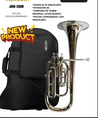 MERCURY | SAXOR ALTO (MIb)    NICKELADO CON ESTUCHE SEMIRRIGIDO