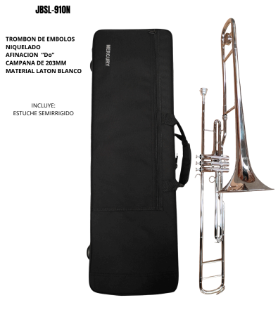 MERCURY | TROMBON DE EMBOLOS EN TONO DE DO NICKELADO