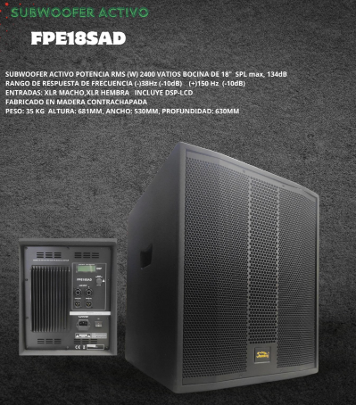 SOUNDKING | SUBWOOFER ACTIVO DE ALTA POTENCIA DE 2400W