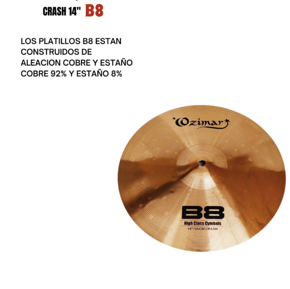 OZIMAR | PLATILLO MARCA OZIMAR TIPO CRASH 14" SERIE B8