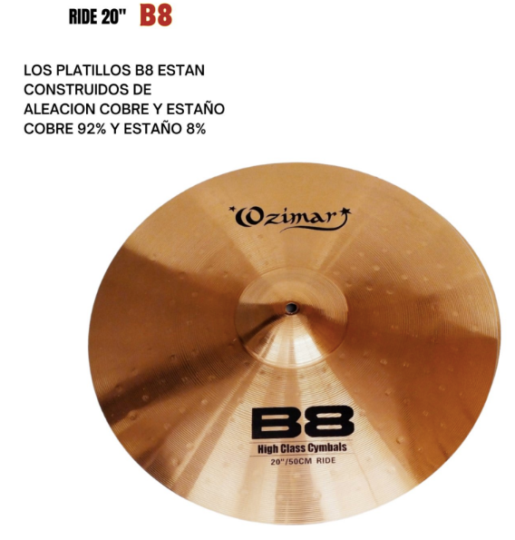 OZIMAR | PLATILLO MARCA OZIMAR TIPO RIDE 20" SERIE B8