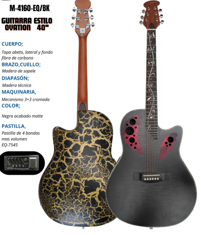 SMIGER | GUITARRA ELECTROACÚSTICA ESTILO OVATION DE 40 PULGADAS