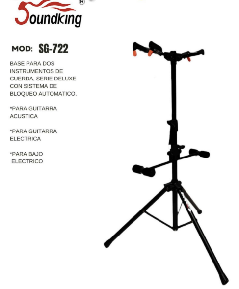 SOUNDKING | BASE DOBLE REFORZADA DELUXE PARA GUITARRA