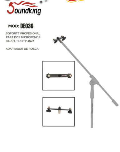 SOUNDKING | BARRA ADAPTADOR PARA 2 MICROFONOS