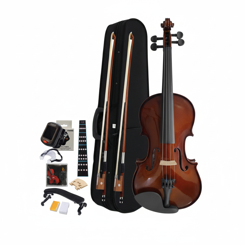 PARIS | VIOLÍN CON TAPA MACIZA, ACABADO BRILLANTE EN COLOR AZUL SOMBREADO