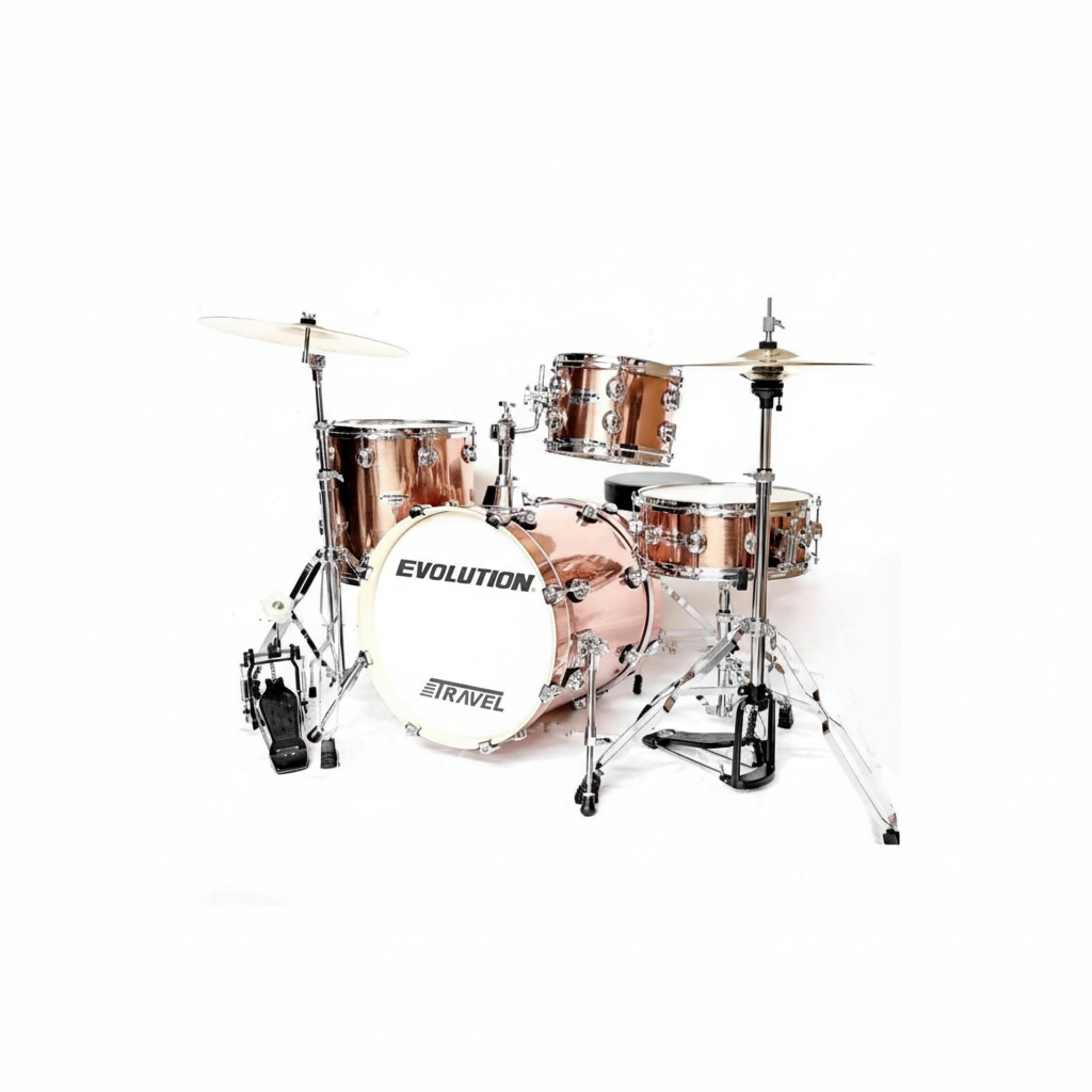 EVOLUTION | BATERIA 4 PZAS BRONCE CON BRILLOS 10X8 ( TRAVEL )