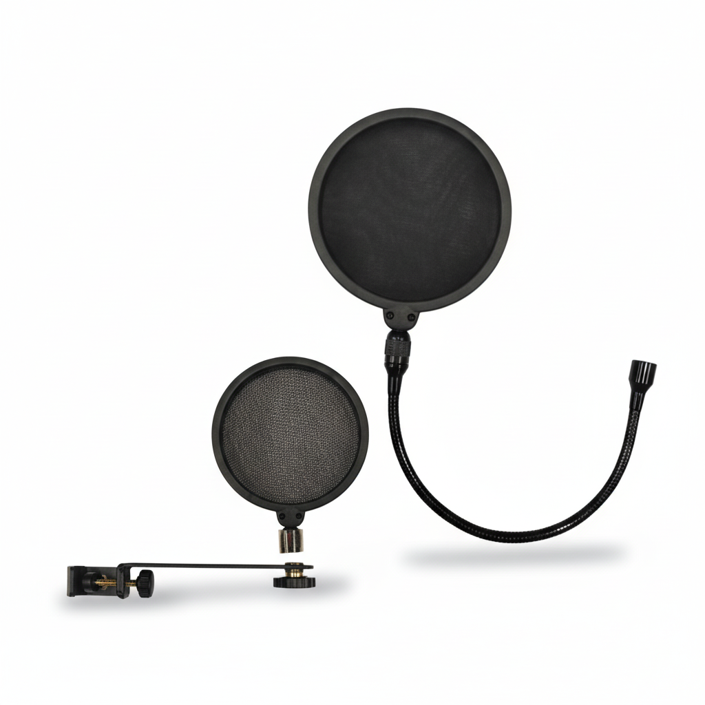 SUPERLUX | ANTIPOP PARA MICROFONO DUAL,( DOBLE FILTRO NYLON Y METAL)CLAMP ADAPTADOR