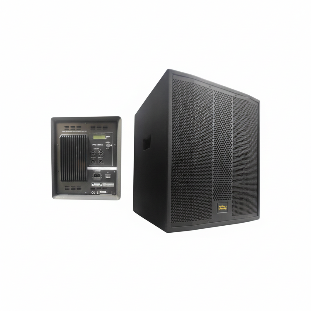 SOUNDKING | SUBWOOFER ACTIVO DE ALTA POTENCIA DE 2400W,DSP DE 24 BITS/48 KHZ INTEGRADO EN EL AMPLIFICADOR ATRAVEZ DE LA PANTALLA LCD PARA AJUSTAR LOS PARAMETROS DE ECUALIZACION 134 dB SPL maximo