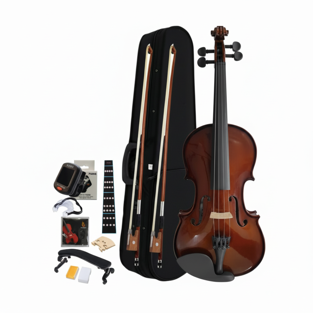 PARIS | VIOLÍN CON TAPA MACIZA DE ABETO, ACABADO BRILLANTE EN COLOR NATURAL