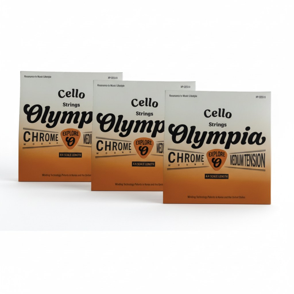 OLYMPIA | CUERDAS PARA CHELO, ENTORCHADO CROMADO, 4/4