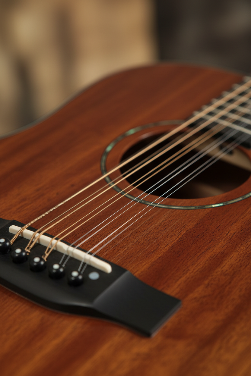 MUSICARTNEY | GUITARRA ELECTROACUSTICA DE 12 CUERDAS ALTO BRILLO COLOR MARRON GLOSS