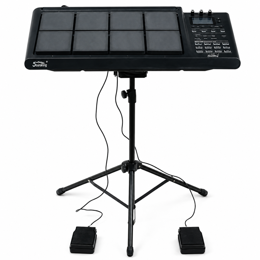 Soundking SPD100 – Pad de Percusión Electrónica con Base, Funda y Pedales