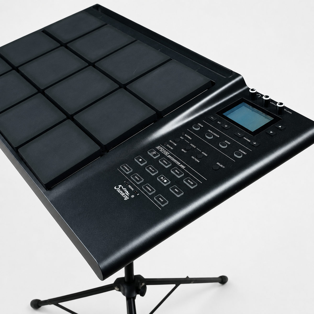 Soundking SPD100 – Pad de Percusión Electrónica con Base, Funda y Pedales