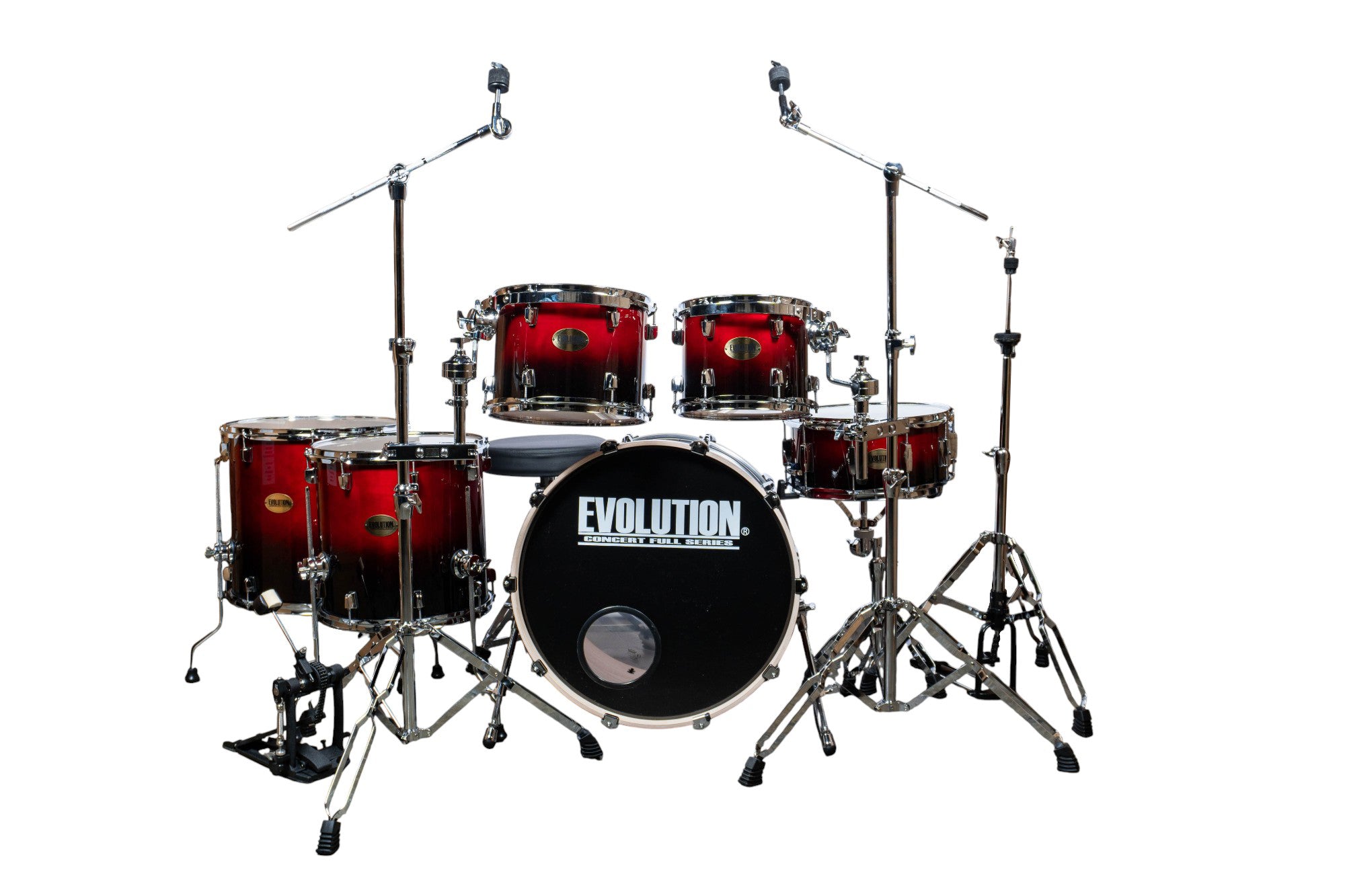 EVOLUTION | BATERÍA CONCERT FULL DE 6 PIEZAS COLOR ROJO SOMBREADO SCARLET (SET DE 3 CAJAS)