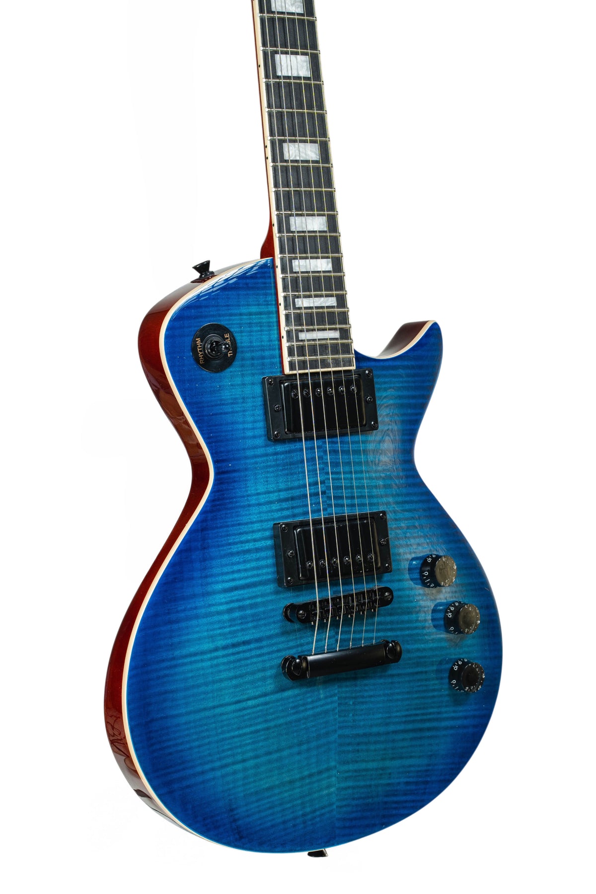 Tagima Guitarra eléctrica tipo LP Almach de 6 cuerdas Azul Translucido