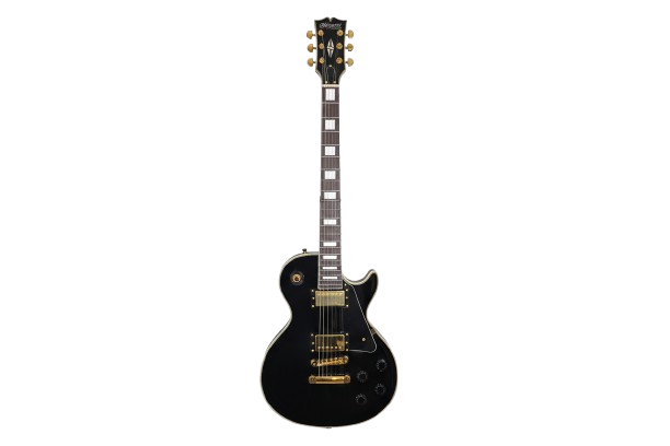 MUSICARTNEY | GUITARRA ELECTRICA E-LP CUSTOM MAQUINARIA DORADO COLOR NEGRO