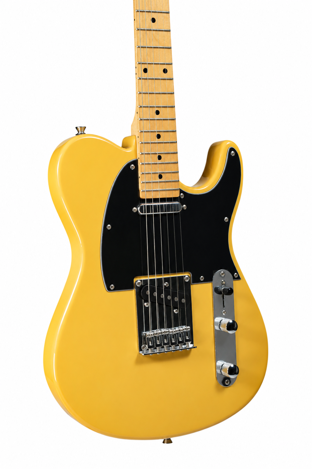 Tagima Guitarra eléctrica TW-55 de 6 cuerdas Butterscotch Bonde con mica negra