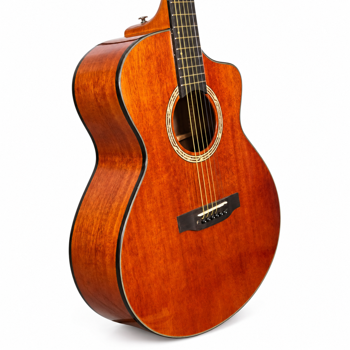 Musicartney guitarra acústica QA71 de caoba acabado natural gloss