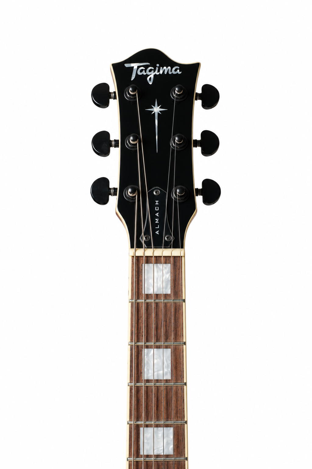 Tagima Guitarra eléctrica tipo LP Almach de 6 cuerdas Transparent Red