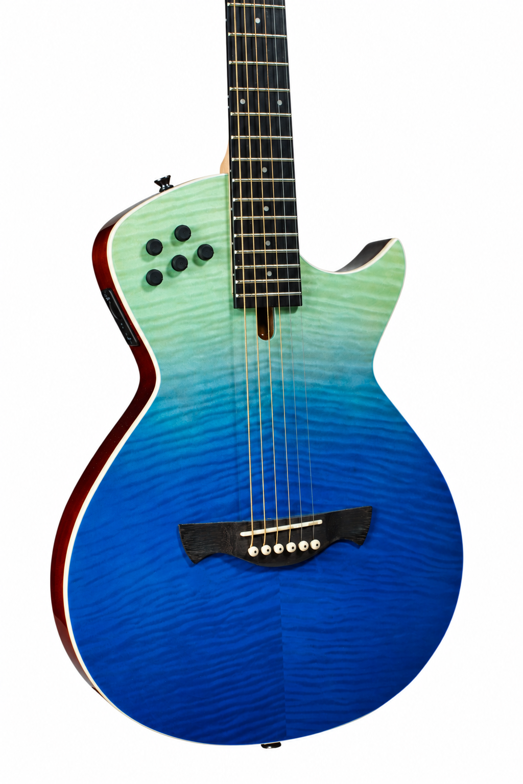 Tagima | Guitarra electroacústica Modena Steel de 6 cuerdas, cuerpo slim – Blue Fade Gloss