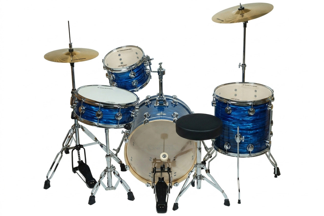 EVOLUTION | BATERÍA EVOLUTION TRAVEL FABRICADA EN MADERA DE ARCE COLOR STRATA BLUE.