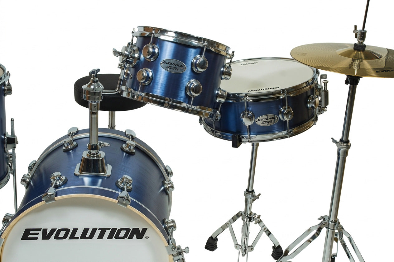 EVOLUTION | BATERÍA EVOLUTION TRAVEL FABRICADA EN MADERA DE ARCE COLOR AZUL METALICO