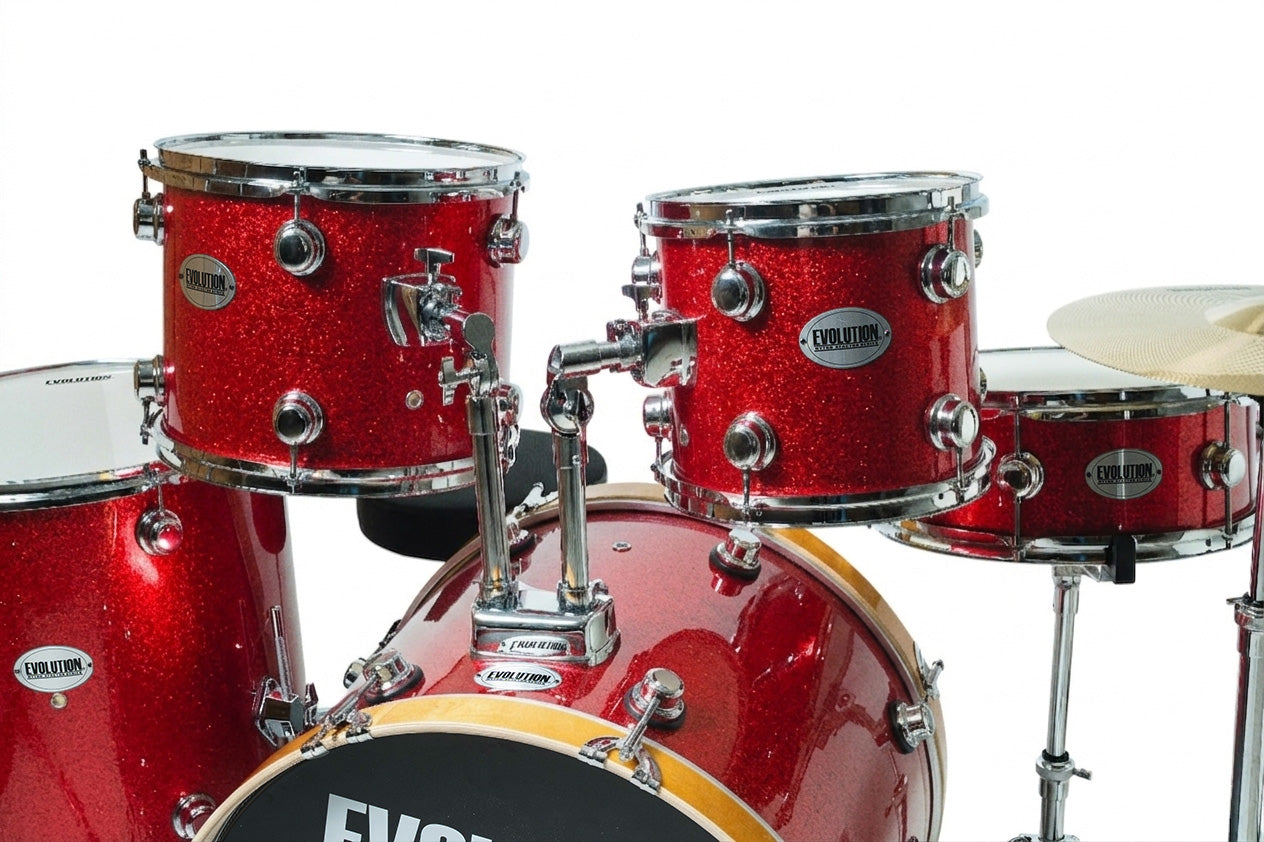 EVOLUTION | BATERIA NYTRO X FACTOR CON PLATILLOS, COLOR ROJO