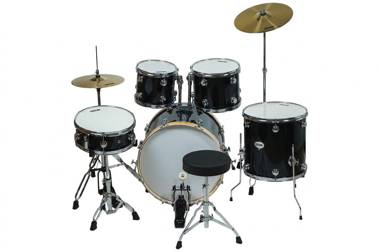 EVOLUTION | BATERIA NYTRO X FACTOR 5 PCOLOR NEGRO CON BRILLOS