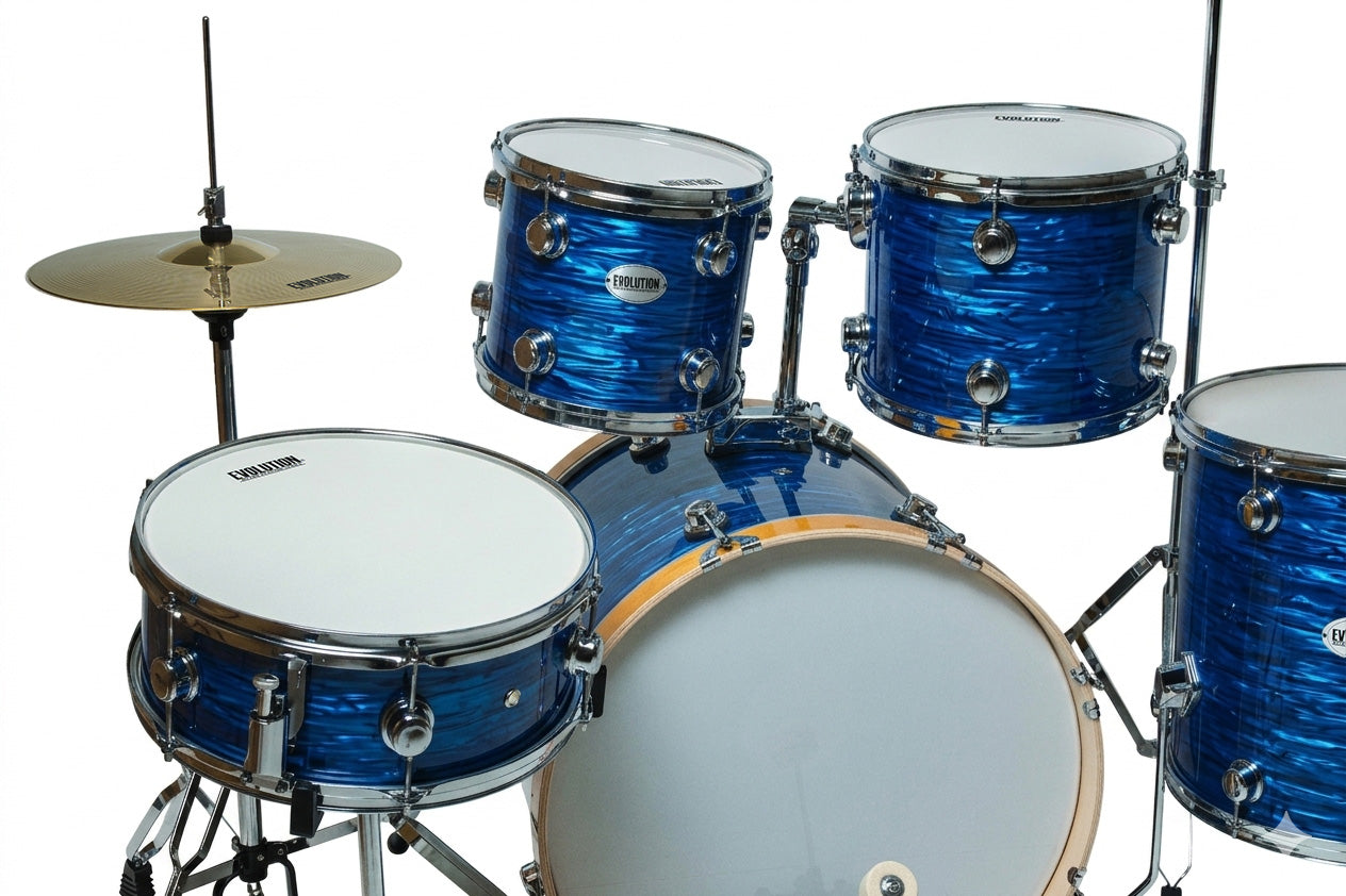 EVOLUTION | BATERIA NYTRO X FACTOR 5 PZAS. 10\" 12\" 14\" 16\" 22\" (AROS DE MADERA 22\") COLOR STRATA BLUE.